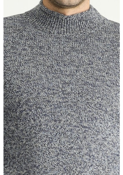 Yarım Balıkçı Yaka Slim Fit Dar Kesim Desenli Alpaka Yünlü Triko Kazak indirimleri