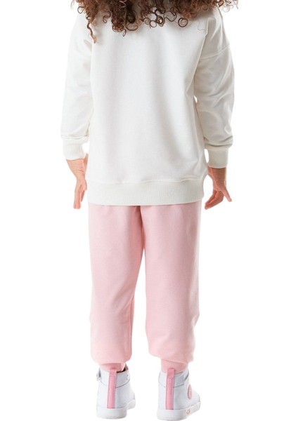 Kız Çocuk Ayıcık Yazı Desenli Ekru Renk Eşofman Takımı modelleri