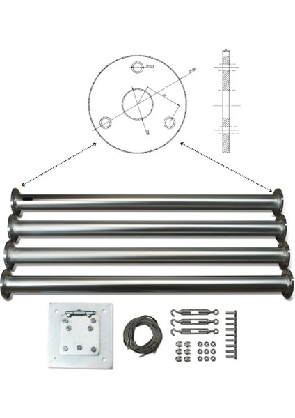 Set 2000W 48V Windsafe Korumalı Rüzgar Türbini + Wind Pro Şarj Kontrol Cihazı+ Direk Seti Ista-Breeze