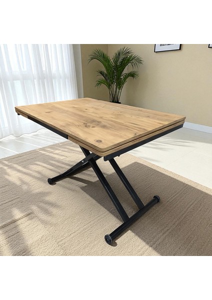 Yan Baştan Açılır Akıllı Yemek Masası Mdf Tabla Alt Mekanizma Metal Siyah Renk fiyatları