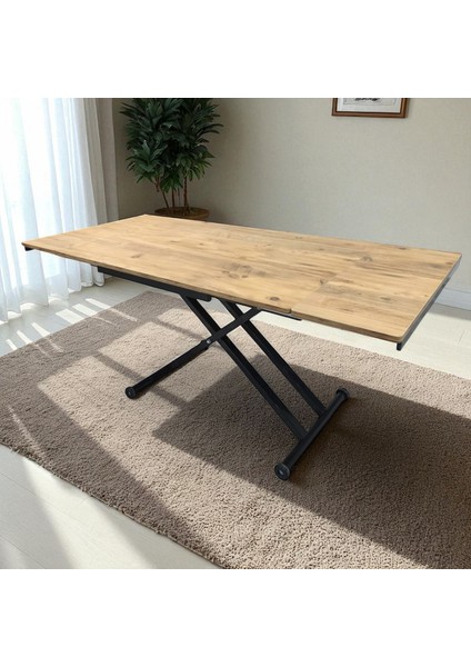 Yan Baştan Açılır Akıllı Yemek Masası Mdf Tabla Alt Mekanizma Metal Siyah Renk modelleri