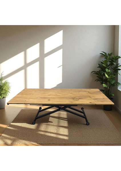 Yan Baştan Açılır Akıllı Yemek Masası Mdf Tabla Alt Mekanizma Metal Siyah Renk fırsatları