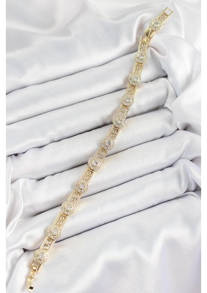 Pirinç Greg Model Zirkon Taşlı Gold Renk Vip Seri Kadın Bileklik fiyatları