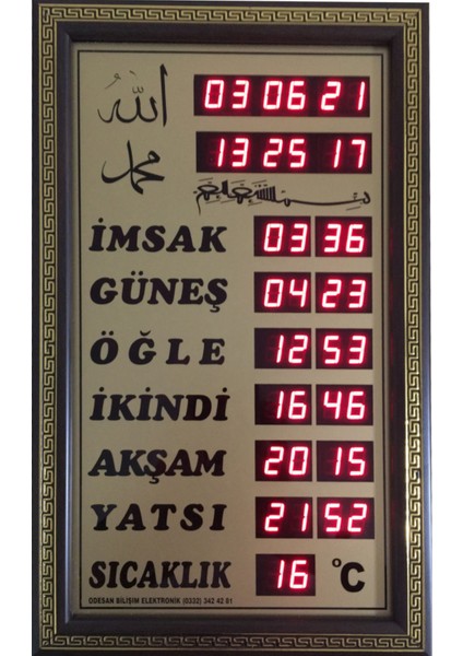 Dijital Vakit Matik Imsakiye Ev Tipi Ezan Okuyan Saat fiyatları