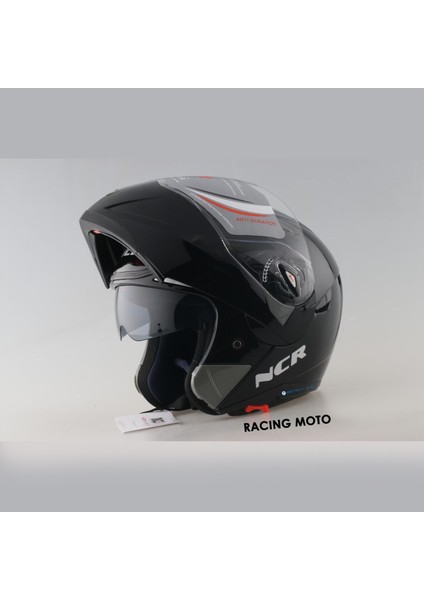 Çene Açılır Parlak Siyah Kask (Ece Belgeli) Sticker Hediyeli indirimleri