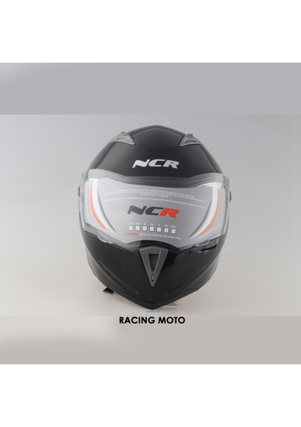 Çene Açılır Parlak Siyah Kask (Ece Belgeli) Sticker Hediyeli