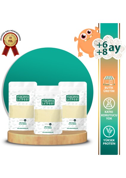 Avantajlı 3'lü Organik Bebek İrmiği Seti (3x250 gr)