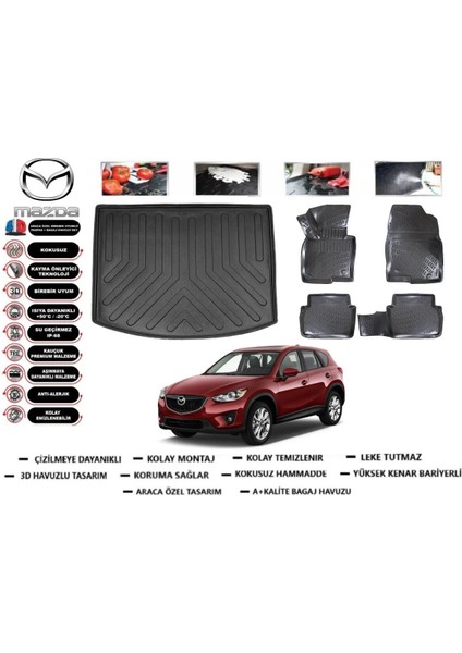 Mazda Cx5 2013 Model Bagaj Havuzu Araca Özel Paspas Takımı Flex