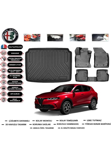 Alfa Romeo Tonale 2023 Model Üst Bagaj Havuzu Araca Özel Paspas Takımı Flex