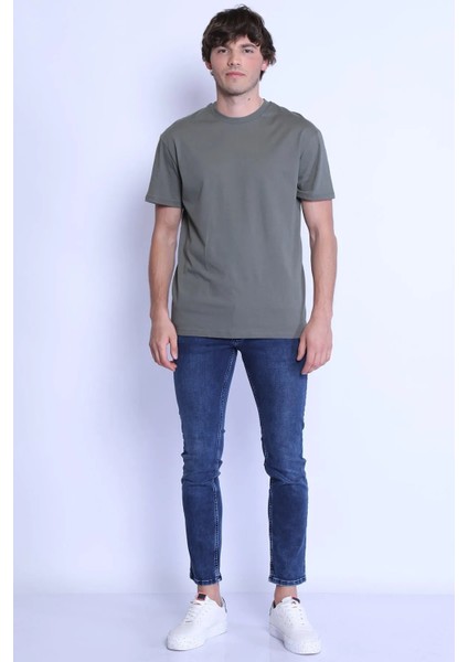 Erkek Skinny Fit Düşük Bel Pantolon Panama 615-05 Blue Black