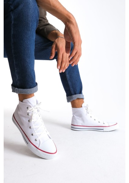 JY0423 Axe Bağcıklı Keten Kumaş Erkek Günlük Sneaker Ayakkabı Kbt - Beyaz fiyatları