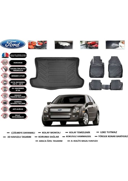 Ford Fusion 2003 Model Bagaj Havuzu Araca Özel Paspas Takımı Flex