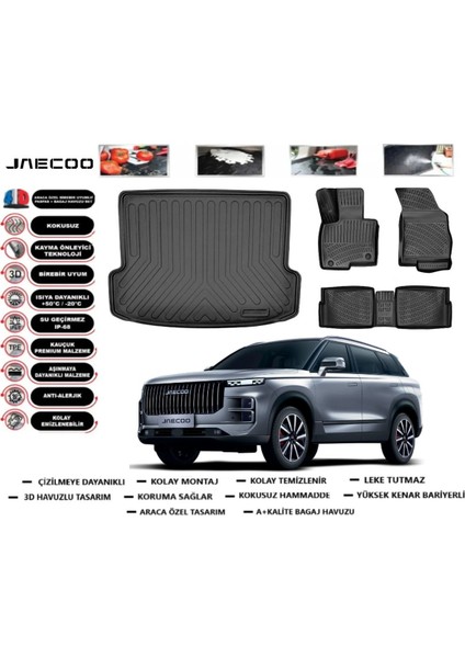 Jaecoo 7 2025 Model Bagaj Havuzu Araca Özel Paspas Takımı Flex