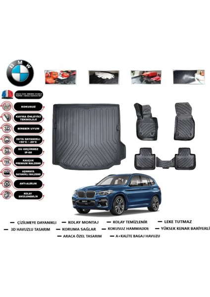 Bmw X3 2025 Model Bagaj Havuzu Araca Özel Paspas Takımı Prrox