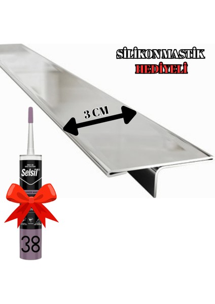 Kapı T Geçiş Profili 244 cm Yapıştırma Silikon Hediyeli