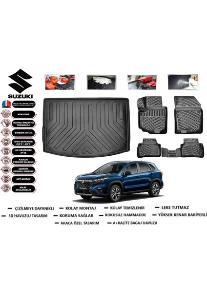Suzuki S-Cross 2025 Üst Bagaj Havuzu Araca Özel Paspas Takımı Flex