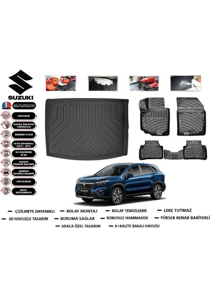 Suzuki S-Cross 2024 Alt Bagaj Havuzu Araca Özel Paspas Takımı Flex