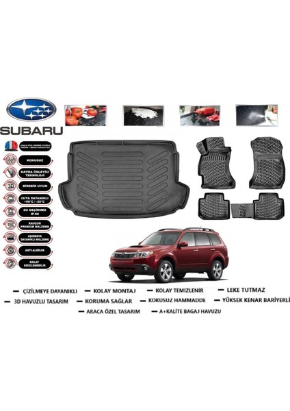 Subaru Forester 2011 Model Bagaj Havuzu Araca Özel Paspas Takımı Flex