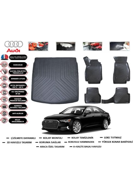 Audi A6 Stw 2025 Model Bagaj Havuzu Araca Özel Paspas Takımı Flex
