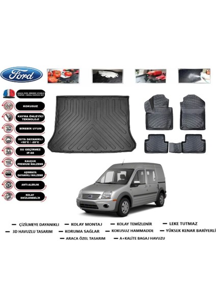 Ford Connect 2010 Model Cepli Bagaj Havuzu Araca Özel Paspas Takımı Flex
