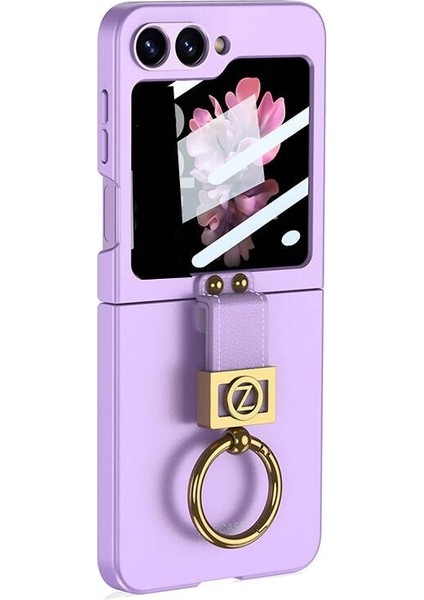 Samsung Galaxy Z Flip 7 Fe Kılıf Kamera Korumalı Yüzüklü Z Ring Kıpta Kapak