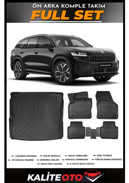 Skoda Kodiaq Bagaj Havuzu+4.5d Havuzlu Paspas Seti 2025 Model