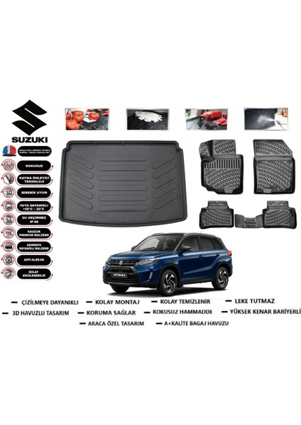 Suzuki Vitara 2016 Model Üst Bagaj Havuzu Araca Özel Paspas Takımı Flex