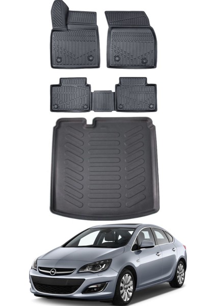 Opel Astra J Sedan 2014 Model Bagaj Havuzu Araca Özel Siyah Paspas Takımı