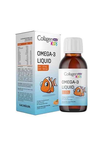 Çocuk Omega-3 Kids Liquid & Multivitamin 150 ml Çocuklar İçin Portakal Aromalı Sıvı Balık Yağı fiyatları