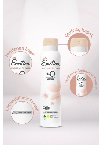 Natural Bloom Kadın Deodorant 3 x 150 ml