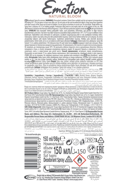 Natural Bloom Kadın Deodorant 3 x 150 ml