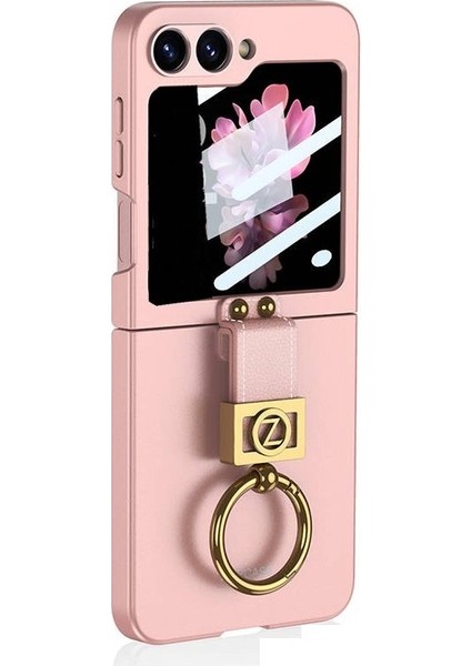 Samsung Galaxy Z Flip 7 Fe Kılıf Kamera Korumalı Yüzüklü Z Ring Kıpta Kapak