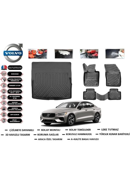 Volvo S60 2024 Model Bagaj Havuzu Araca Özel Paspas Takımı Flex