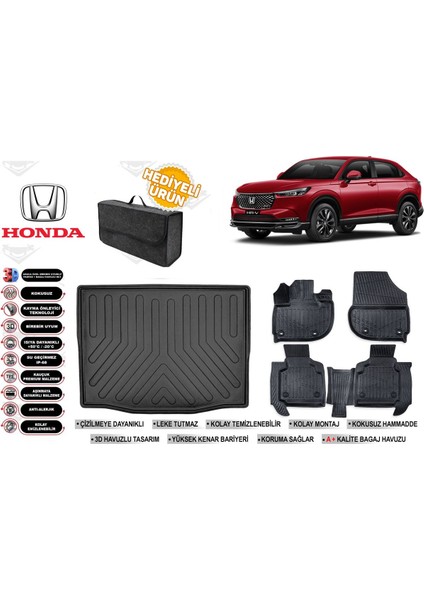 Honda Hrv 2022 Model Bagaj Havuzu+4d Araca Özel Havuzlu Paspas Takımıı Rice