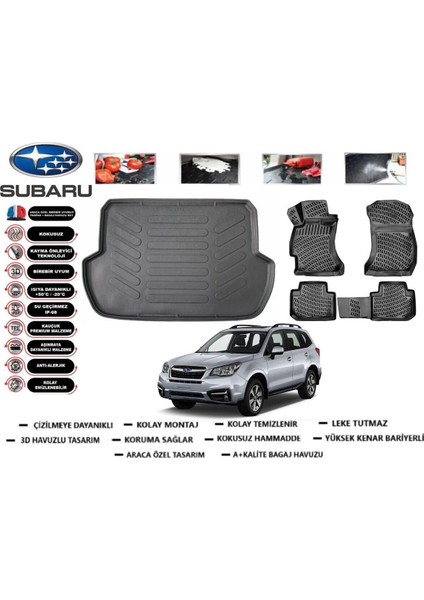 Subaru Forester 2016 Model Bagaj Havuzu Araca Özel Paspas Takımı Flex