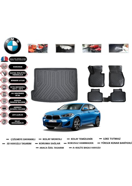 Bmw X2 2017 Model Bagaj Havuzu Araca Özel Paspas Takımı Flex