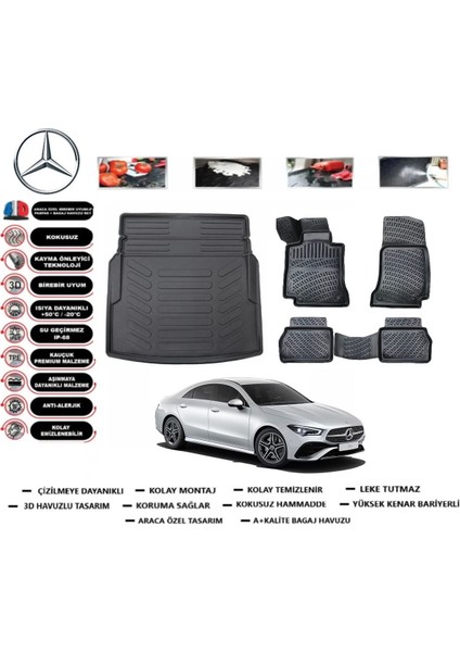 Mercedes Cls C257 2022 Model Bagaj Havuzu Araca Özel Paspas Takımı Flex