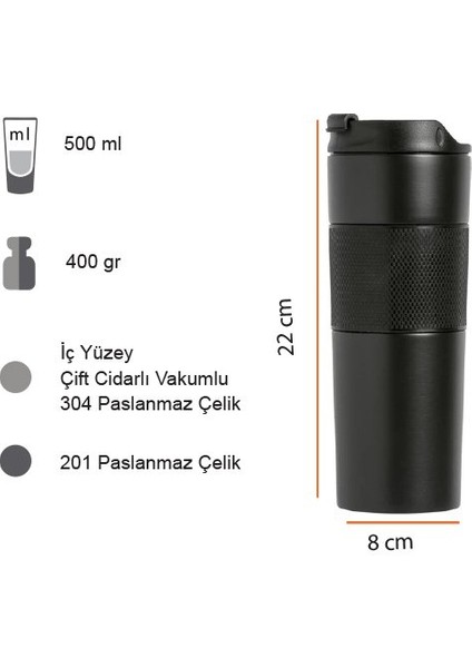 Vira French Pres Çelik Termos