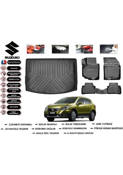 Suzuki Sx4 S-Cross 2016 Bagaj Havuzu Araca Özel Paspas Takımı Flex