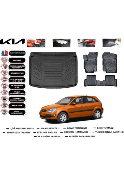 Kia Rio Hb 2007 Model Bagaj Havuzu Araca Özel Paspas Takımı Flex