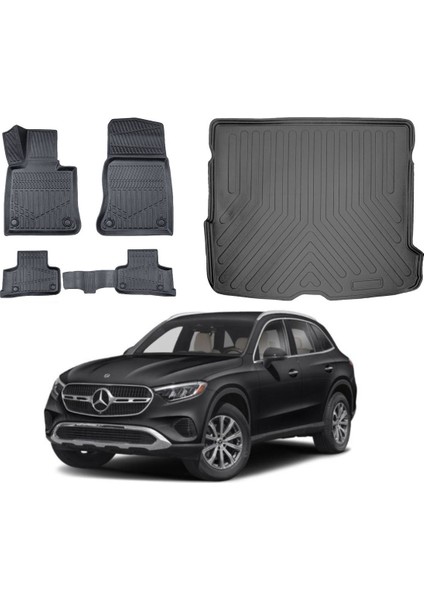 Mercedes Glc Suv 2024 Model 3D Bagaj Havuzu+3d Araca Özel Paspas Takımı Birebir Uyumlu