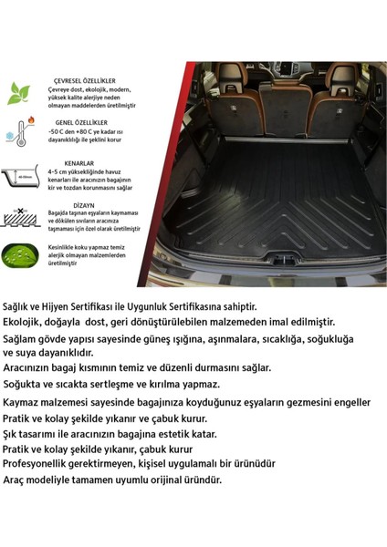 Mercedes Glc Suv 2024 Model 3D Bagaj Havuzu+3d Araca Özel Paspas Takımı Birebir Uyumlu