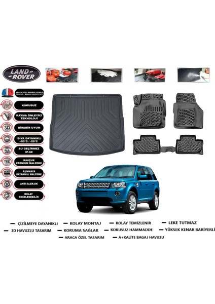 Land Rover Freelander 2 2006 Model Bagaj Havuzu Araca Özel Paspas Takımı Flex