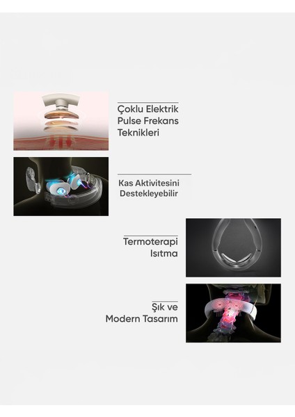 4356E Özel Isı Terapisi-Termoterapi TENS EMS Frekans Destekli Boyun Masaj Aleti, Taşınabilir indirimleri