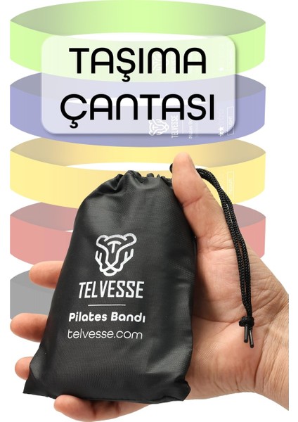5’li Pilates Direnç Bandı Seti Loop Squat Lastiği Çantalı Fitness Egzersiz Bantları - Mixed modelleri