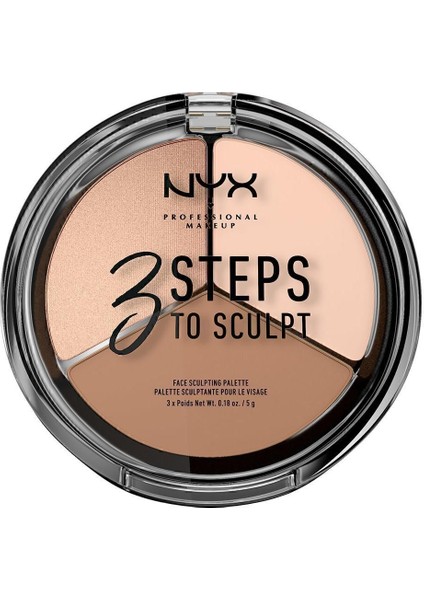 NYX Professional Makeup 3 Steps to Sculpt Kontür Paleti Kremsi Yapıda 4 Renkli 5 g fırsatları