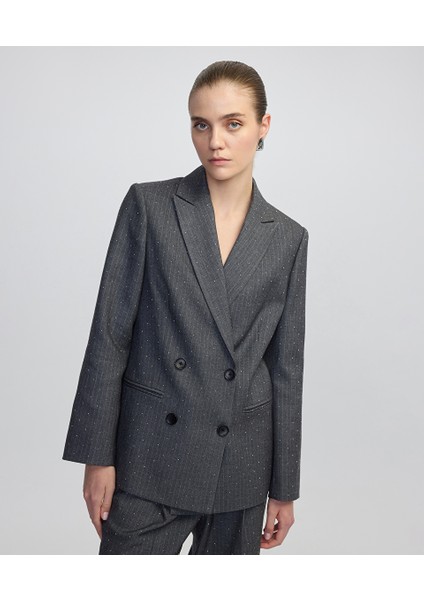Hotfix Baskılı Kruvaze Blazer IW6250106007126