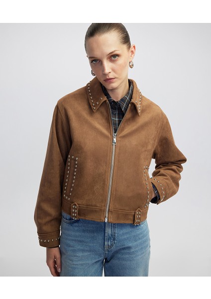 Süet Görünümlü Trok Baskılı Mont IW6250012191027 fiyatları