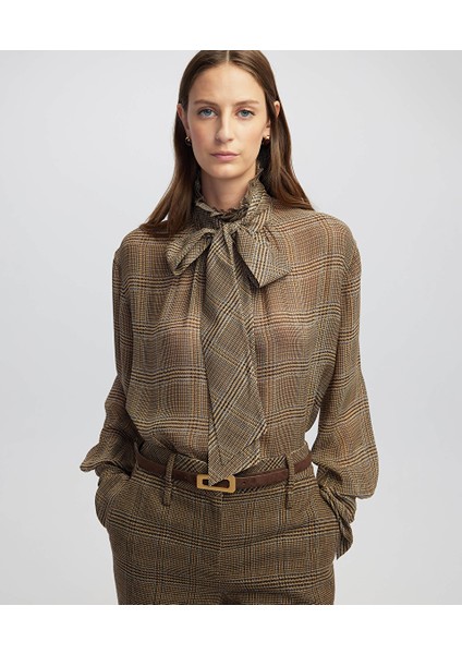 Fularlı Ekose Desen Gömlek IW6250025075156