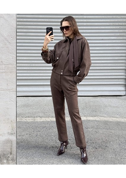 Süet Görünümlü Pantolon IW6250003116074